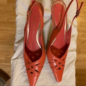 Peachy/Pink Michelle D’s heel slings size 8.5